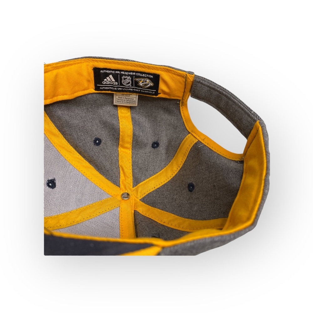 new Adidas ★ Nashville Predators NHL Baseball Cap Hat ★ Yellow Heather Grey ★ OS - Picture 9 of 16